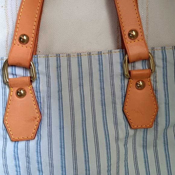 RARE 🔥 Louis Vuitton LIMITED EDITION White/ Blue Striped Tanger Tote bag - Picture 11 of 16